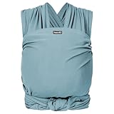 Hoppediz Elastisches Baby-Tragetuch - für Neugeborene ab Geburt (2-9 kg) - aus Bio-Baumwolle - Ocean 4,60 m