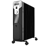 Cecotec Ölheizkörper Ready Warm 5720. 11 Rippen, Leistung 2500 W und Temperaturregler mit zwei Leistunfsstufe, Überhitzungsschutz Overprotect System, Räder, Schwarz