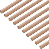 Gedotec Buchen-Rundstab glatt | Bastelstäbe 6 x 1000 mm | 10 Stück Holzstäbe rund | Holzstab aus Buche zum Basteln | Rundholz, Rundstab aus Massiv-Holz | Bastelstäbe für Holzbau-Stöcke | Holzstäbchen