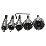 Hochleistungs-Bohrloch Bohrer Set - 5-teilig Verschleißfeste Präzisions Bohrschneider für Metall | Lochsäge Set,für Heimwerkerinnen Türschloss Montage Metallarbeiten innen und