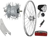 Aggro-X Vorderrad 28 Zoll Silber Beleuchtungsset Nabendynamo Scheinwerfer Rücklicht 19-622 6V 3 Watt Alu Laufrad