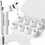 SIXFU 4 Größen der Silikontips Aufsätze für AirPod Pro und AirPods Pro 2 Aufsätze Ohreinsätze Tips mit Reinigungsset & Tragbarem Aufbewahrungskasten, Lärmreduzierung Loch(XS/S/M/L) - Weiß