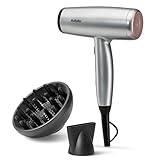 BaByliss Cosmos Leichter Haartrockner mit Diffusor – NEU 2025, 2100W Leistungsstarker, Eleganter Föhn, Ionen-Technologie gegen Frizz, 3 Heiz- & 2 Gebläsestufen, Silber, D580DE