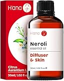 H’ana ätherisches Neroliöl für Diffuser – 100% reiner & natürlicher Duft Neroliöl für die Haut – ätherisches Neroliöl unverdünnt für Aromatherapie, Seifen- und Kerzenherstellung (30ml)