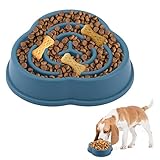 Pet Slow Feeder Home Food Bowl Heimtierbedarf Leicht Zu Reinigen Rutschfester Slow Food Bowl Geeignet Für Katzen Und Hunde Kann Das Fressen Reduzieren(Blau)