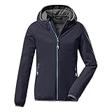 killtec Mädchen Lightweight Jacke, Leichte Jacke mit Stehkragen, packbar KOS 164 GRLS JCKT, blue anthracite, 164, 38362-000