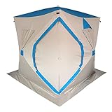 Pop-Up-Eis-Angelzelt für 3–4 Personen, tragbares Eis-Shanty-Zelt für 3–4 Personen, Eis-Angelzelt mit Tragetasche und Eisankern