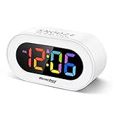 REACHER Kleiner Bunter LED Digital Wecker mit Snooze,...