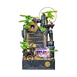 Wasserspiel im Freien Wohnzimmer-Balkon-Steingarten-Wasserbrunnen, Fischteich-Aquarium-Dekoration im Freien Wasserspiele für den Garten(Size:S)