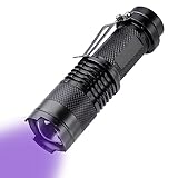 ILantule UV Taschenlampe,Ultraviolett LED UV Taschenlampe,UV-Strahler,Ultraviolettes Licht mit Einstellbarem Fokus,Taschenlampe Schwarzlicht,für Haustiere Urin-Detekto