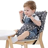 Baby Reisehochstuhl Portable Hochstuhlabdeckung Tragbarer Mobiler Kinderstuhl Sicherheitsgürtel / Esszimmerstuhl / Faltbar und Tragbar (Grau)