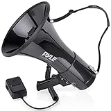 Pyle Unisex – Erwachsene Megafon Profi Piezo Dynamische mit Aux-In für Digital Music iPod 50 Watt, Black, one