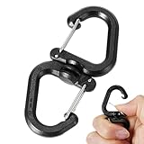 Tragbarer S-Haken – 360 drehbarer Doppel-Karabiner | Tragbare S Kettenhaken, Karabiner Schlüsselanhänger mit Mehrzweck-Rucksack mit 360 Grad drehbarem externen Clip für Rucksäcke, Spaziergänge für
