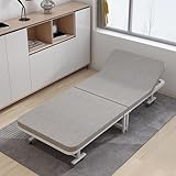 XNXYSMKJ Klappbett mit Matratze, faltbares Gästebett mit 4 Rädern, tragbares Klappbett für Erwachsene, Stahlrahmen, für Zuhause, Büro, Hotel (W70cm)