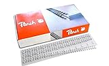 Peach PW127-01 Drahtbinderücken, A4, 12 mm, 105 Blatt, 100 Stück, silber
