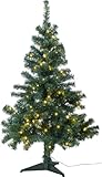 infactory Tannenbaum: Weihnachtsbaum mit Bodenständer, 120 cm, 250 Spitzen, 100 LEDs (Künstlicher Weihnachtsbaum, Weihnachtsbaum mit Beleuchtung, Weihnachtsbaumkerzen)