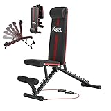 KM Fit klappbare Hantelbank Multifunktion Training Fitness Bank | 6-fach verstellbare Rückenlehne | 3-fach verstellbarer Sitz | Atmungsaktive EVA-Oberfläche | Belastbarkeit bis zu 400 kg