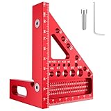 3D-Gehrungswinkel,Multifunktional Winkelmesser Holzbearbeitung 22.5°-90° Hochpräzises Layout-Messwerkzeug Schreinerwinkel für Tischler, Ingenieur