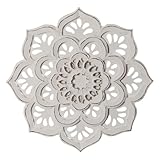 MARRAKESCH Boho Deko Wanddeko Wanddeko aus Holz 40cm Gross Ornament Amila Weiss als Orientalische Wandbild Dekoration