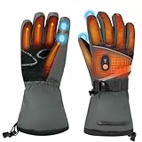 Minthouz Beheizbare Handschuhe für Herren Damen, 7.4V Akku Beheizte Handschuhe, 3 Heizstufen Heated Gloves mit Wetterfest & Touchscreen Design für Arbeit im Freien,Radfahren, Skifahren - L