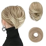 BARSDAR Haarteil Hair Extensions Haarknoten-Pferdeschwanz-Verlängerung,Gerades synthetisches Haarteil, kurzes Pferdeschwanz-Brötchen, Haarschmuck einfach Scrunchie für Frauen 27T613# Glatt