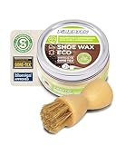 FIBERTEC Shoe Wax Eco Schuhwachs für Leder farblos 100ml & Auftragsbürste - Hochwirksame Lederpflege aus Bienen- und Carnaubawachs