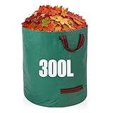 GroundMaster Runder Gartenabfallsack 300 Liter - Gartensack Stabil, Robust & Verstärkt - Big Bag Laubsack - Garten Abfallsack - Mehrzweck Großer Sack für Gartenabfälle, Bauschutt, Rasen usw.