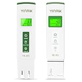 YINMIK Digitales pH Messgerät und TDS Tester Set, TDS EC mit Einem Horizontalen Bildschirm, ppm Messgerät Wasser, Pool pH wert Messgerät, TDS EC Messgerät für Trinkwasser,Aquarium…