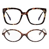 1 Stück Ovale Brille Und 1 Stück Quadratische Brille, Retro-Brille, Anti-Blaulicht-Brille, Modebrille, Computerbrille