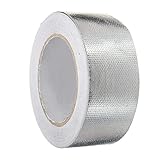 Selbstklebend Klebeband Aluminiumband Hitzebeständig Hitzeschutzband,Reißfest UV Beständig Alu-Klebeband Aluminium-klebebänder Aluband mit Einem Glasgittergewebe zum Abdichten oder Dämmen 5cm*25m