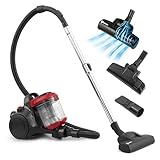 Akitas C10T 850W Beutelloser Staubsauger ohne Beutel Cat and Dog Tierhaare,Staubsaugerzylinder mit Deutschem Wessel Werk,28cm Breite Große Turbokopf-Spinnbürste