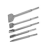 Cryfokt Plus Meißelsatz Hochleistungsmeißel, 5-teilig, Verschiedene Arten von Meißelbits für Elektrischen Bohrhammer, Zum Brechen von Wandlöchern, Beton, Stein, Kabelrohren, Verlegung, Gehärteter