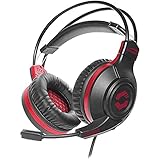 Speedlink CELSOR Gaming Headset - Gaming Headset mit Stereo Sound für PC/Notebook/Laptop, schwarz-rot