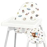 Lomgwumy Für IKEA Hochstuhlkissen, Für Antilop-Kissen, Mit Stuhltasche, Für IKEA Antilop-Hochstuhl, Baumwolle, rutschfest, Weich, Baby Sitzen Bequemer (Cartoon-Luftfahrtmuster)