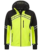 Rock Creek Herren Softshell Jacke Outdoor Jacke Windbreaker Übergangsjacke Anorak Kapuze Regenjacke Winterjacke Herrenjacke Jacket H-285 Neongelb 2XL