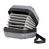 JJC Kamera-Filtertasche, Objektivfiltertasche, Filter-Tragetasche für 10 Filter bis zu 95 mm, Filterhalter, Gürteltasche, wasserabweisendes und staubdichtes Design für Objektivbeutel, grau