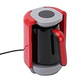 SENECESLI Türkische Kaffeemaschine, Automatische Türkische Kaffeemaschine, 5 Tassen, 400 W, Temperaturkontrolle LCD -Display und 3 Heizmodi für Heimreise, Flip Top Griechische (EU-Stecker)