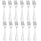 Qucher 12 Stück 14.5cm Kuchengabel,Dessertgabeln Edelstahl Set