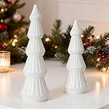 ARONRAVE Tischdeko Weihnachten Weihnachtsbaum Tischdeko Weihnachtsdeko Tischdeko Künstlicher Weihnachtsbaum Weihnachtstischdeko für Schaufenster Winterurlaub Deko Weiß