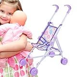 Puppenwagen, Puppenwagen,Puppen Kinderwagen Spielzeug Regenschirm Babys Puppe | Puppenzubehör, Spielzeug mit T-förmigem Gürtel, Rollenspielspielzeug für, Mädchen, Babys