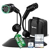 GONEO Typ 2 Ladekabel 22kW 10M 32A Ladekabel Elektroauto 3 Phasig Mode 3 für E Auto EV/PHEV Typ 2 auf Typ 2/CSS2 EV Kabel mit Tragetasche