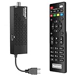 Decoder Pro, digitaler Terrestrischer 2023, DVB T2 HDMI TV Stick, Dolby HD 1080P H265 HEVC Main 10 Bit, Unterstützung USB WiFi/Multimedia/PVR, inklusive 2in1 Fernbedienung