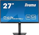 iiyama ProLite XUB2794HSU-B1 68,5cm (27') VA LED-Monitor Full-HD (HDMI, DisplayPort, USB3.0) Ultra-Slim-Line, Höhenverstellung, Pivot, schwarz