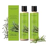 Rosmarin Shampoo, Shampoo Gegen Haarausfall mit Rosmarin, Haarkur Extrem Geschädigtes Haar, Tiefenreinigung, Reparierendes, Nährendes, Feuchtigkeitsspendend, Geeignet für Frauen Männer (2PC)
