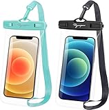 Rynapac wasserdichte Handyhülle, 2Pack Universelle Unterwasser Handyhülle Kompatibel Mit iPhone 14 13 12 11 Pro XR X SE, Galaxy S22 S21 Bis zu 7'', IPX8 wasserdichte Handytaschen für Urlaub