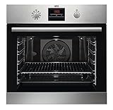 AEG BPS33102ZM Einbaubackofen / Serie 6000 mit SurroundCook / Pyrolyse – Selbstreinigung / Grillfunktion / Display mit Uhr / Kindersicherung / A+ / Edelstahl mit Antifingerprint