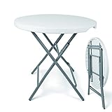 Enjoy Fit Klapptisch - weiß - rund - Gartentisch -...