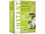 O's Bubble Instant Marbling Boba Tee Kit MATCHA (4x 60g) | Bubble Tee | Mit Tapiokaperlen und Strohhalm