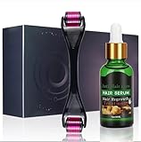 ZORZA Derma Roller 1-Piece(0.25/0.5 mm) Microneedling mit Haar Wachstum Serum, Anti Haarausfall,Haarwuchsmittel, Professionell Titan-Nadeln Hautroller für aus Neues Haarwachstum Stimuliert