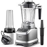 AMZCHEF 2 IN 1 Standmixer mit Zwei Mischbehälter - Blender Mixer Hochleistungsmixer 2000 Watt - 1,85 Liter Mixer Smoothie Maker mit 6 Klingen - Tragbarer 600ml Bullet Mixer mit Deckel - Mattes Grau